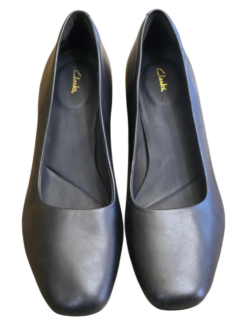 Clarks Sheer Rose 2 Black Leather Pumps Sz 7